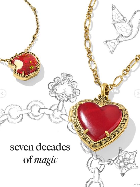 NEW!! Kendra Scott Gold-Tone Disney Snow White Locket Pendant Necklace - Picture 2 of 7